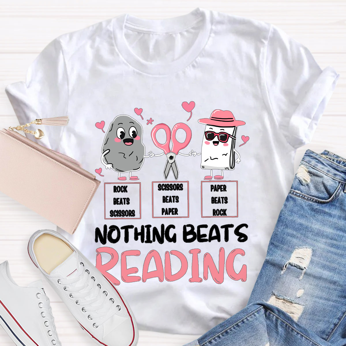 Nothing Beats Reading Teacher T-Shirt