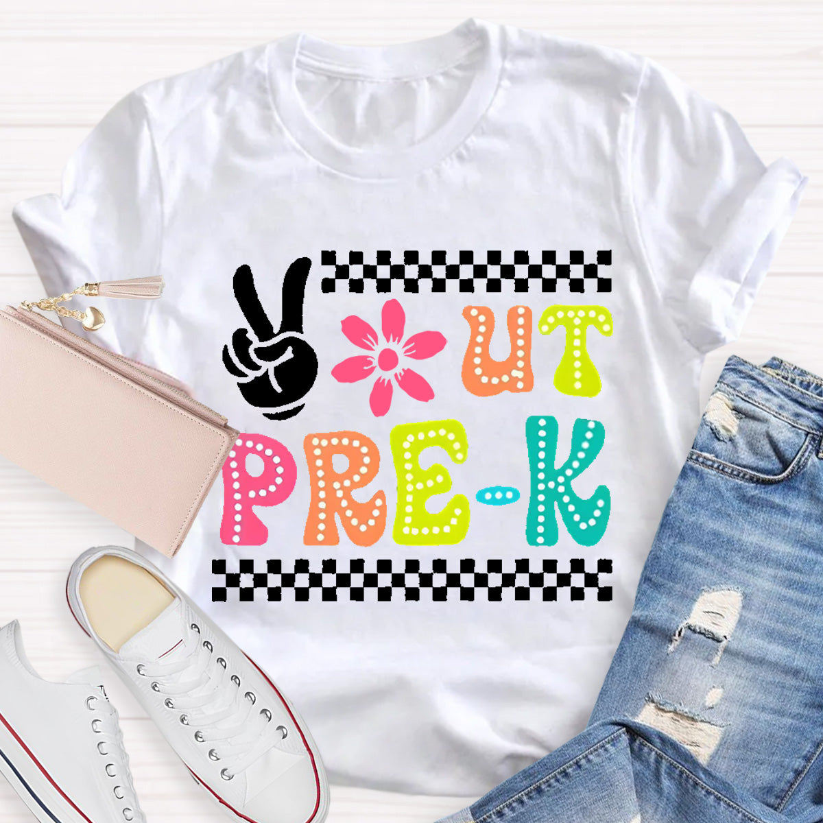 Personalized Grade Out Pre-k Smile Teacher T-Shirt