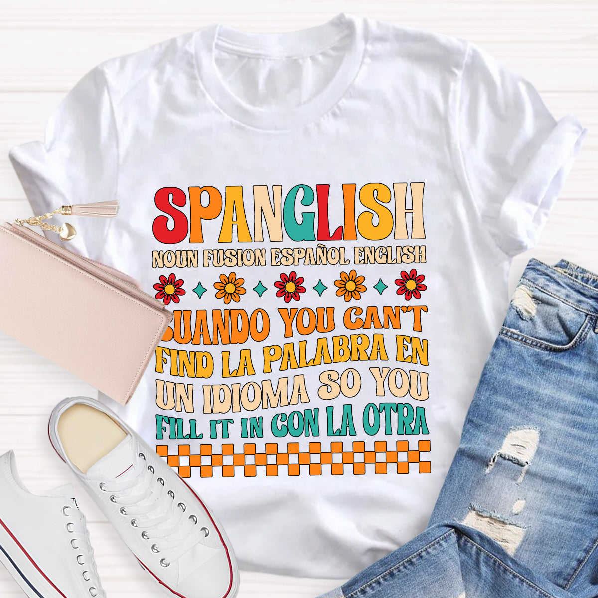 Spanglish Definition Bilingual Teacher T-Shirt