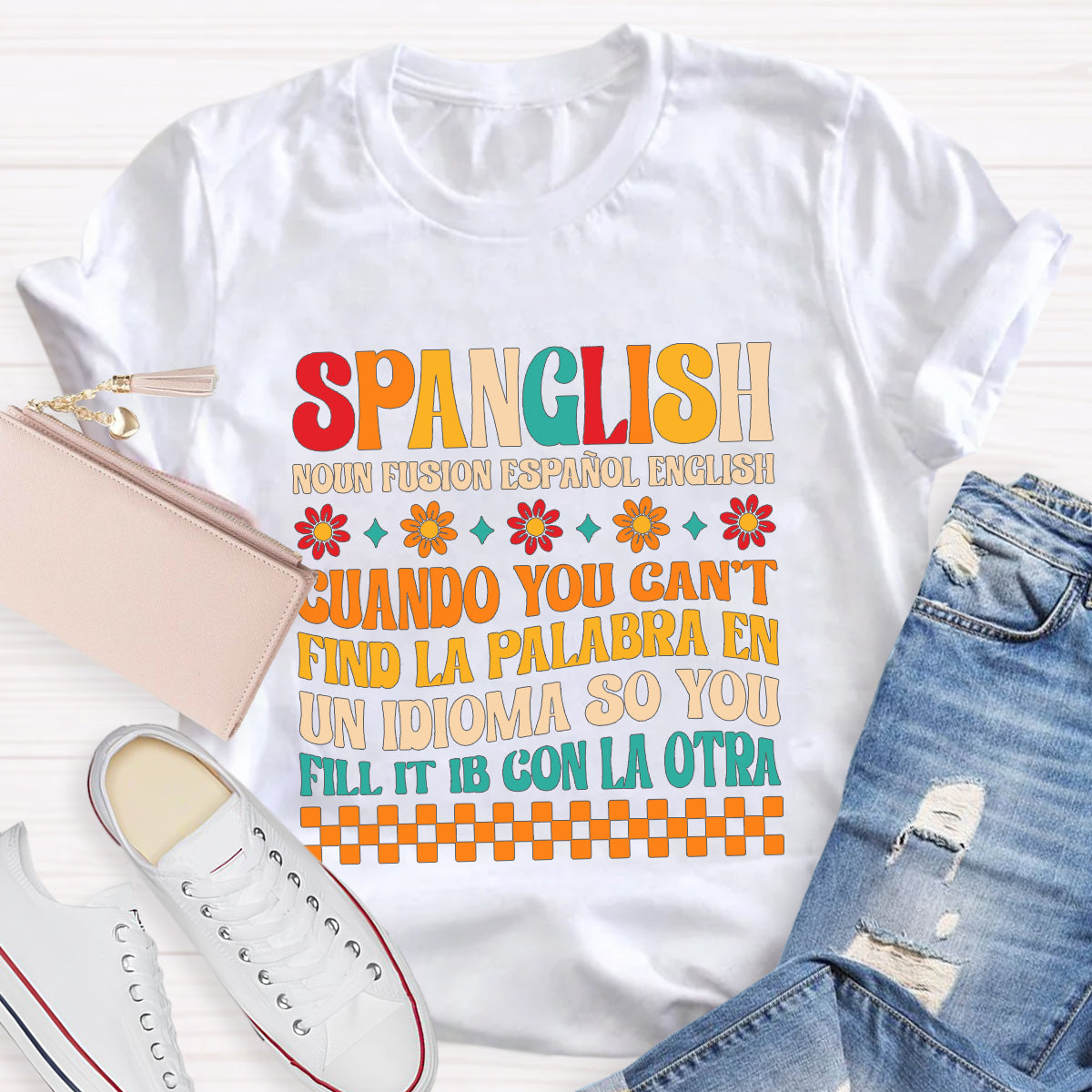 Spanglish Definition Bilingual Teacher T-Shirt