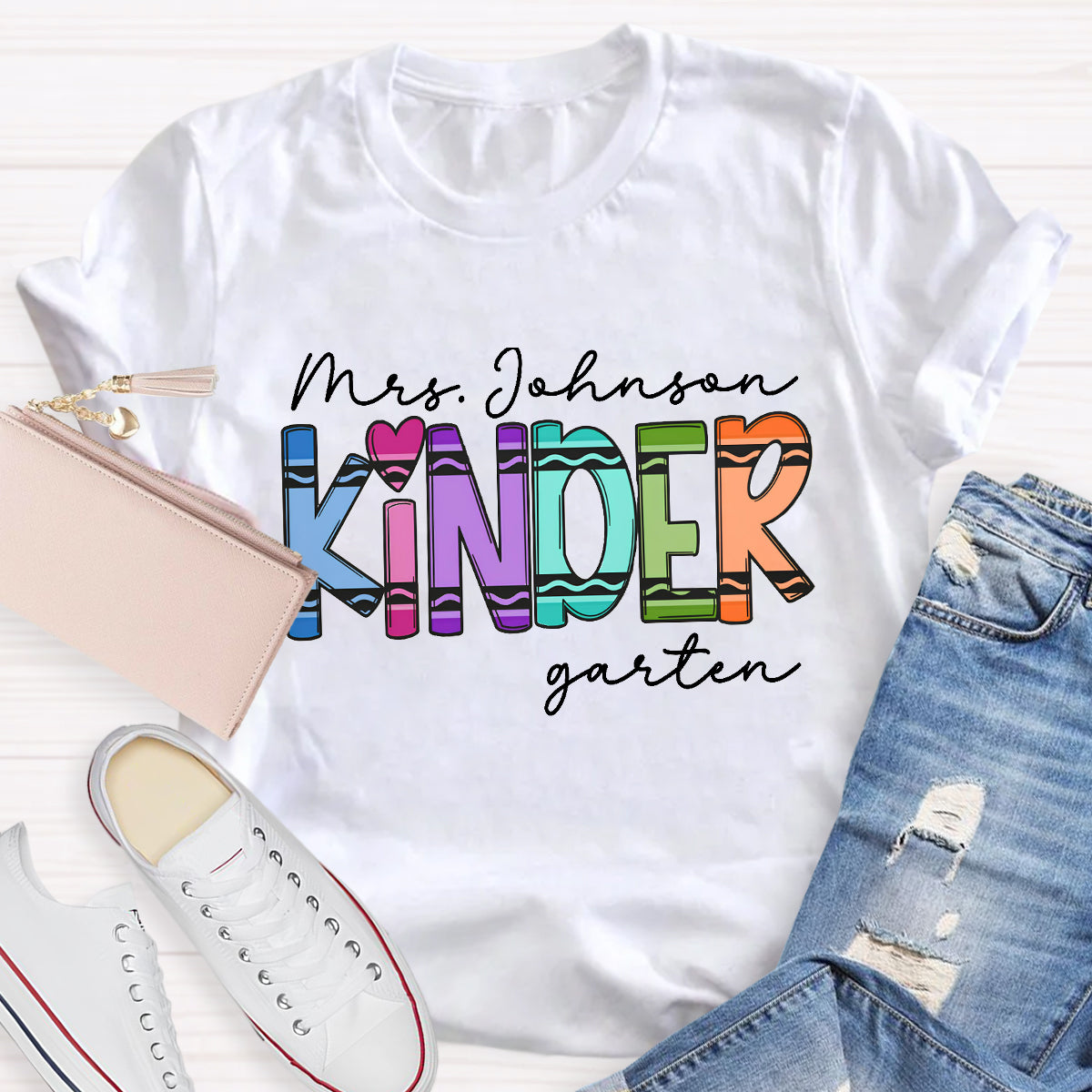 Personalized Name And Grade Cray Heart Back To School T-shirt