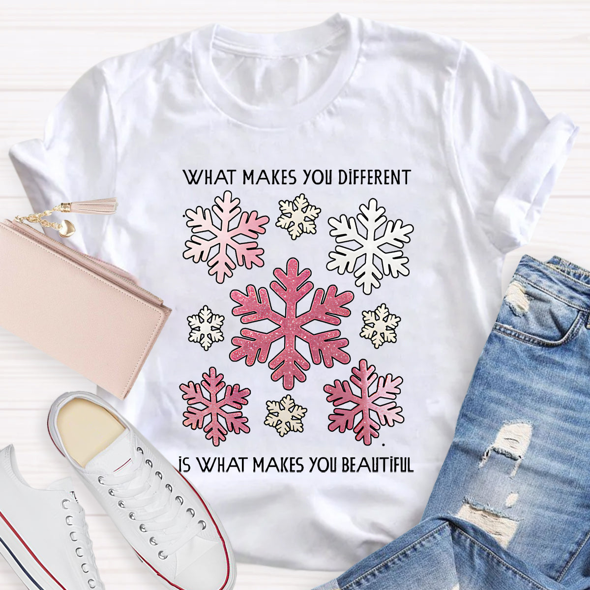 What Makes You Different Is What Makes You Beautiful Like Snowflakes T-shirt