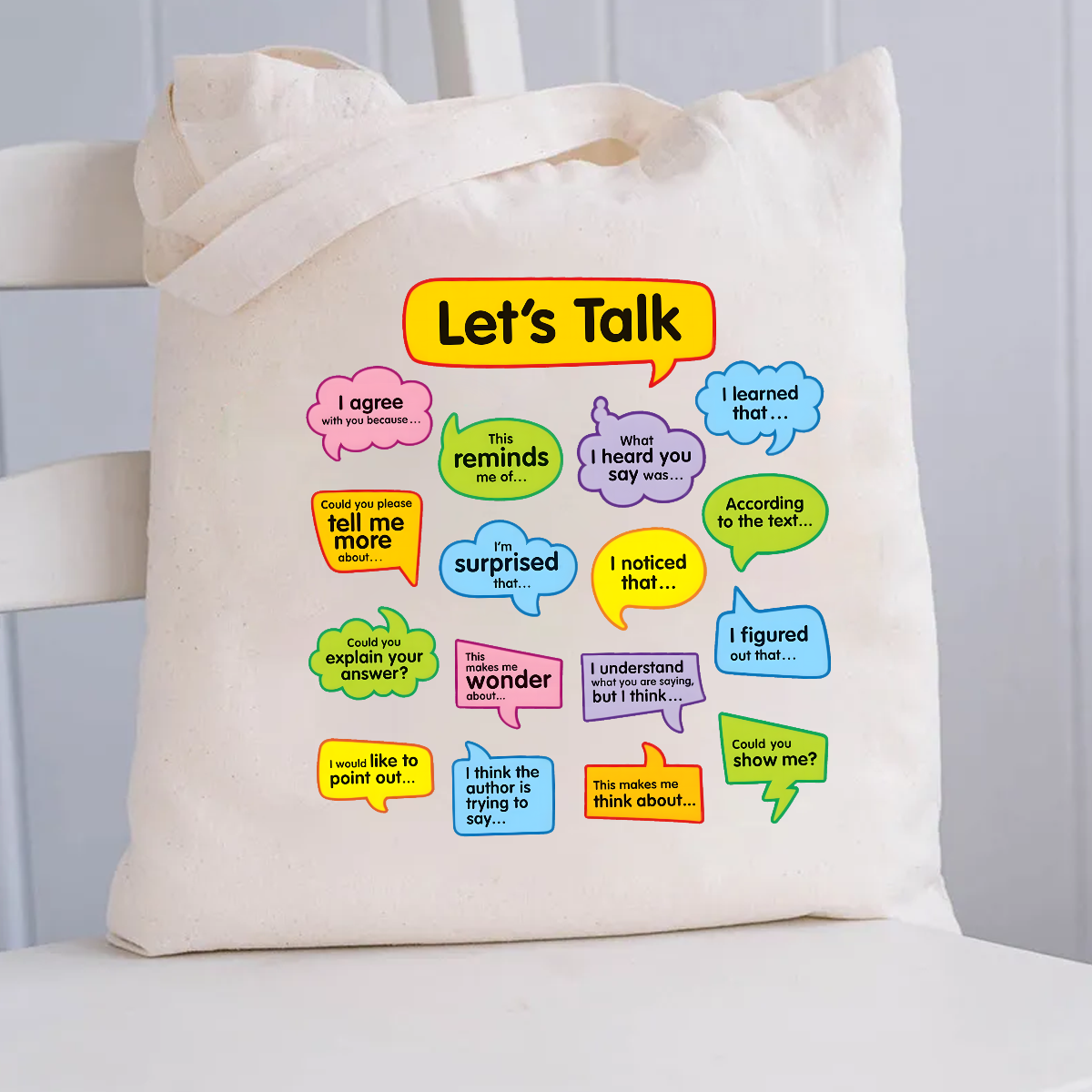 Let's Talk I'm Surprised Canvas Tote Bag