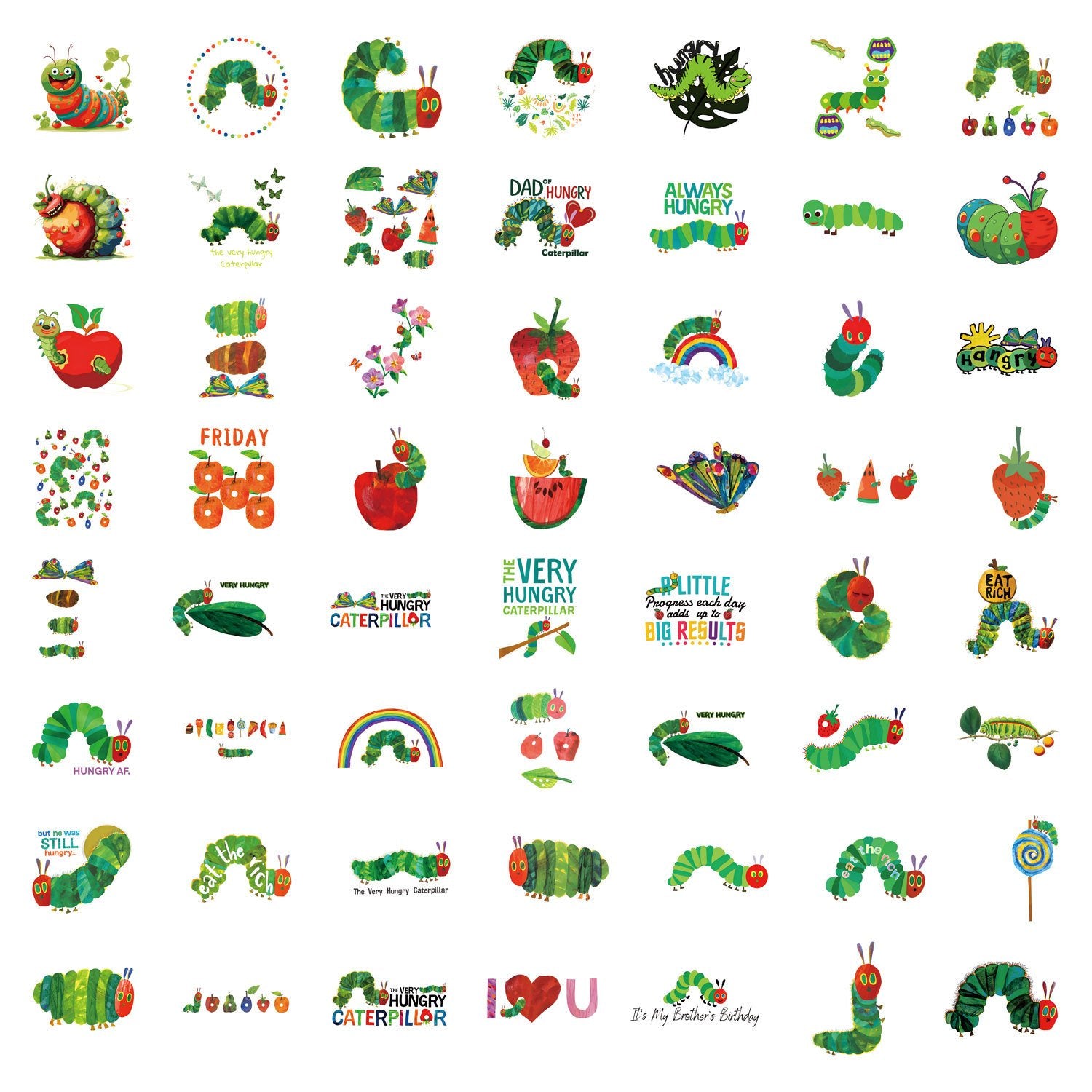 55 The Very Hungry Caterpillar graffiti stickers