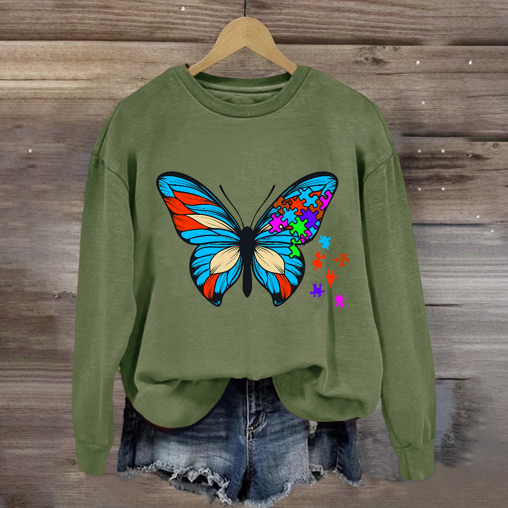 Butterfly Autism Awareness Day Promoting Love And Acceptance Sweatshirt