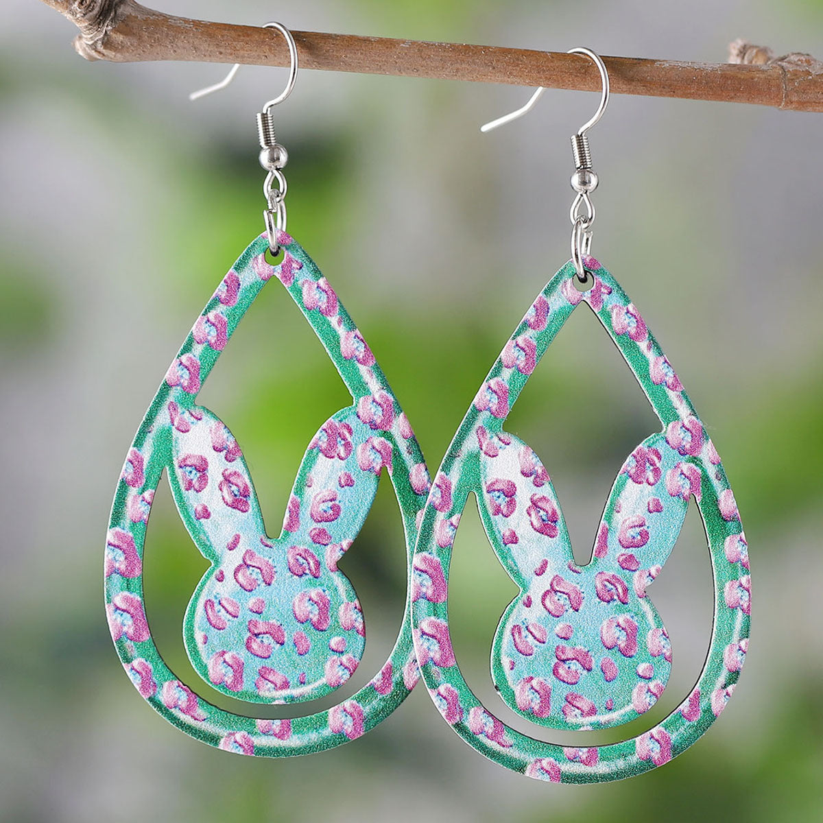 Easter Egg Basket Dwarf Colorful Rabbit Carrot Earrings