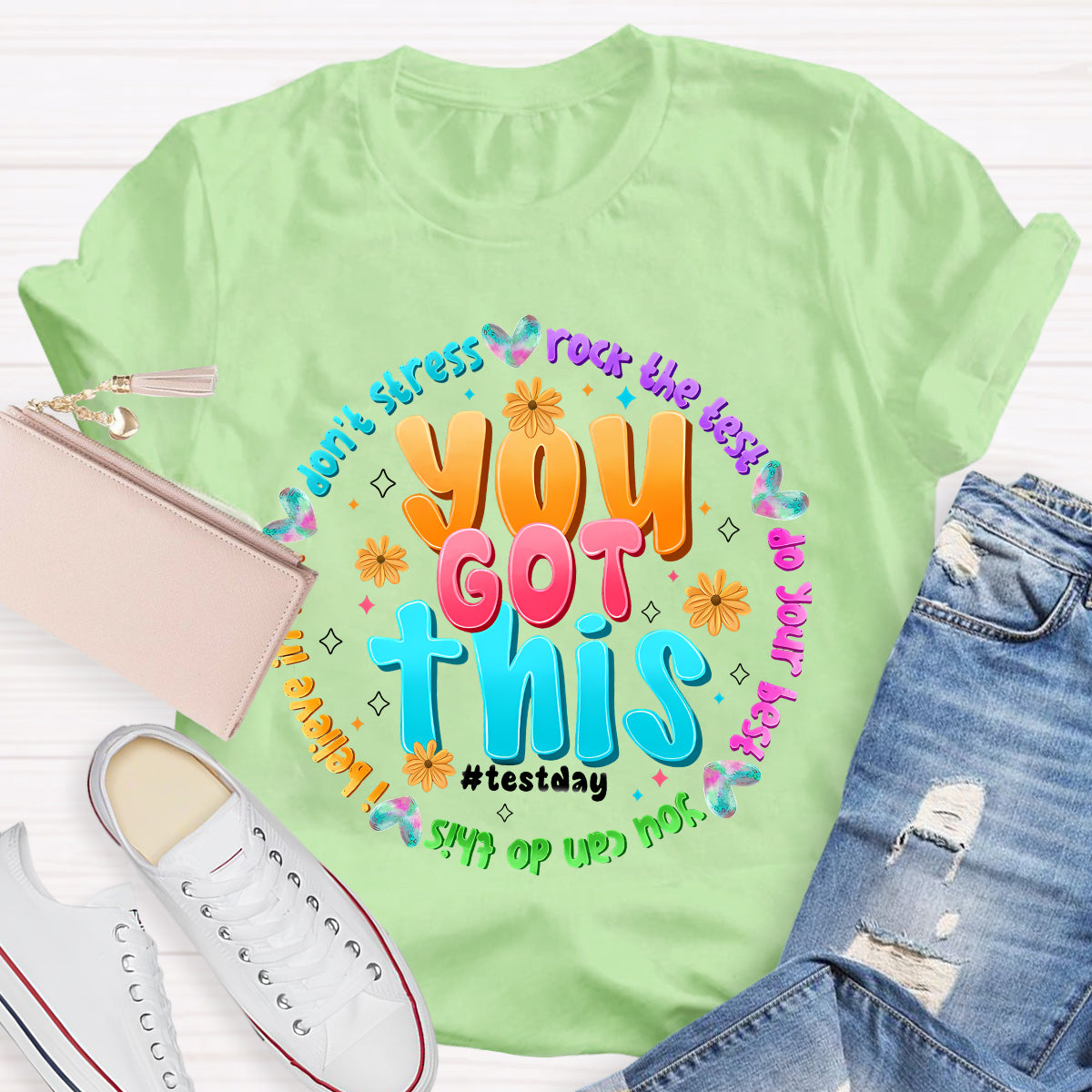 You Got This Test Day Don'T Stress Rock The Test Do Your Best Teacher T-shirt