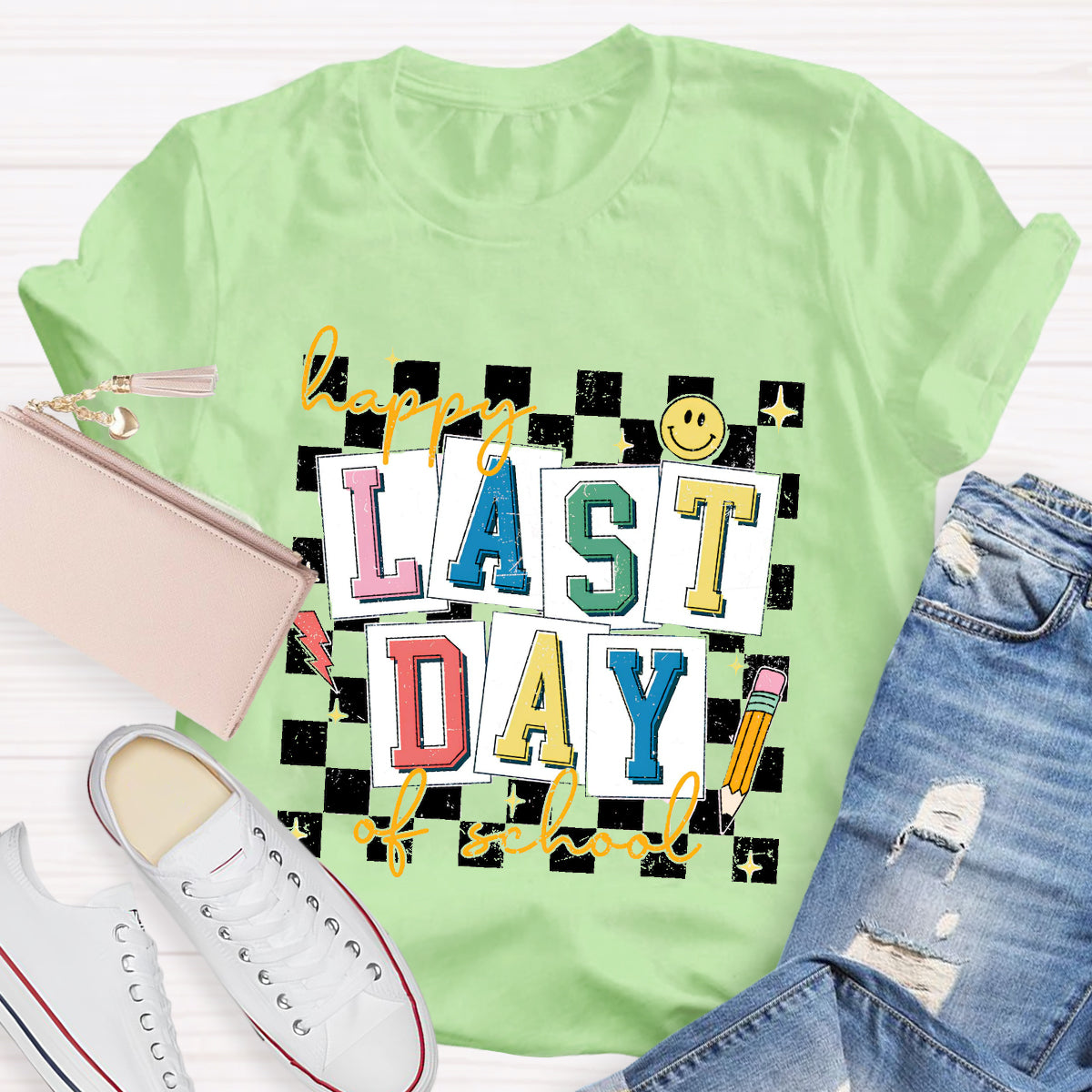 Happy Last Day Of School Smile Teacher T-Shirt