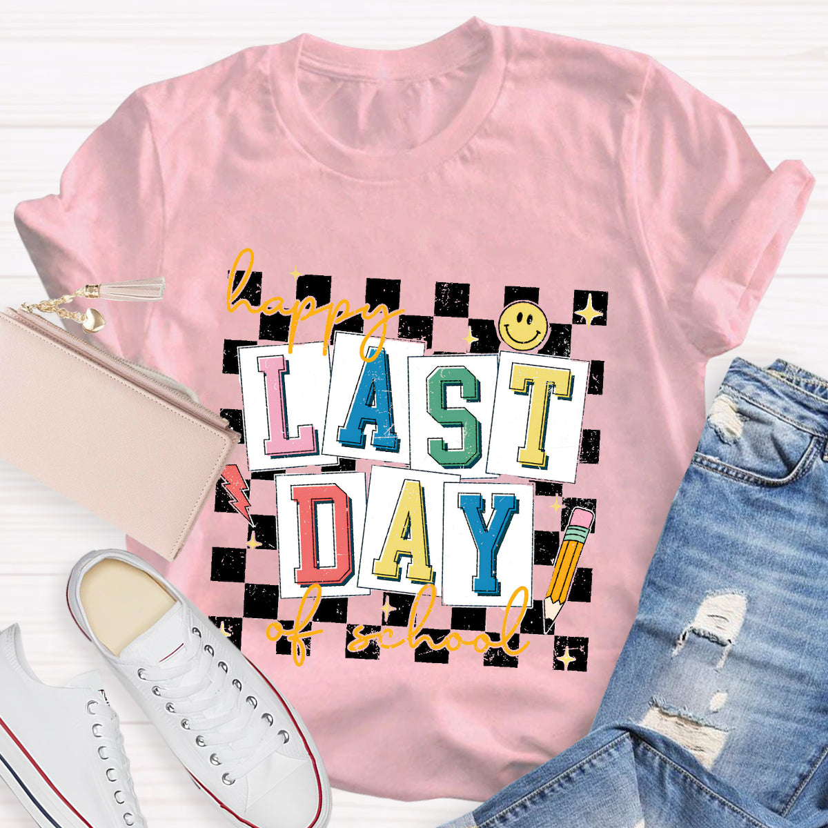 Happy Last Day Of School Smile Teacher T-Shirt