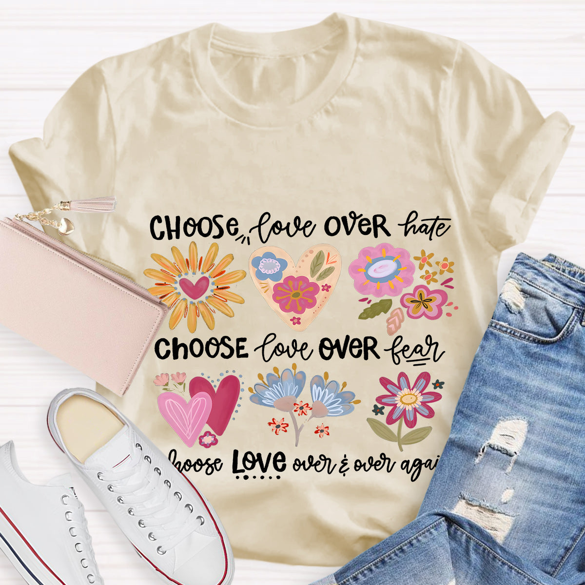 Choose Love Over Hate Teacher T-Shirt