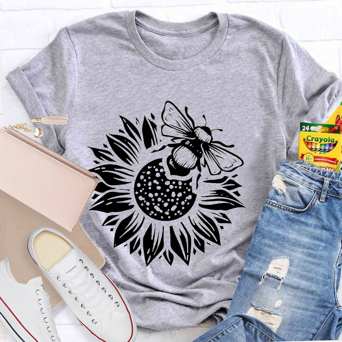 Bee Kind Sunflower Teacher T-Shirt