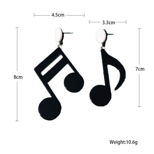 Multicolor Music Notes Acrylic Earrings