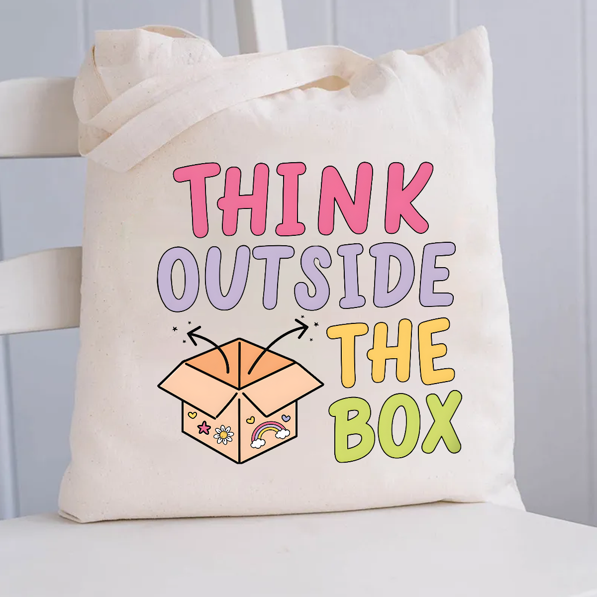 Think Outside The Box Canvas Tote Bag