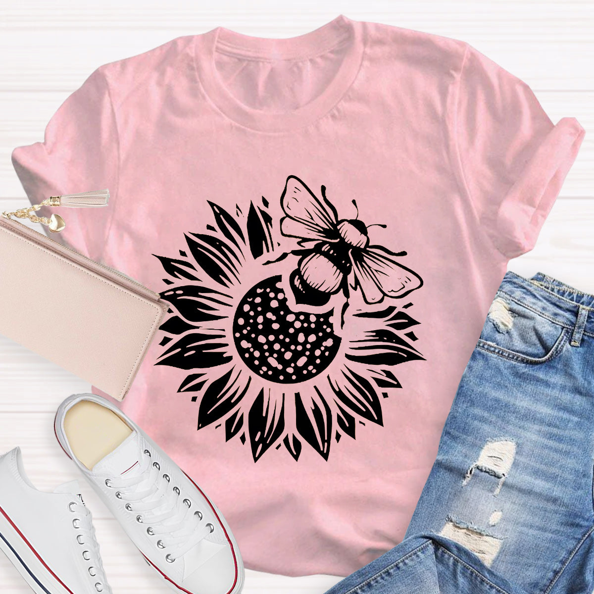Bee Kind Sunflower Teacher T-Shirt