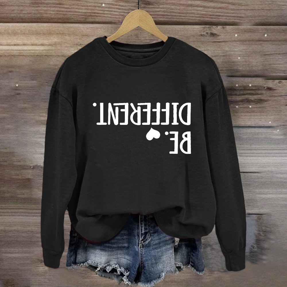 Be Different Text Reflection Sweatshirt