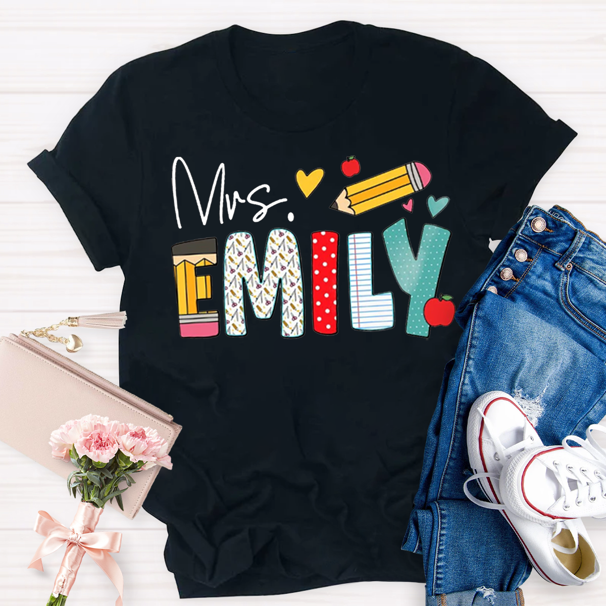 Personalized Name Art Pencil T-Shirt