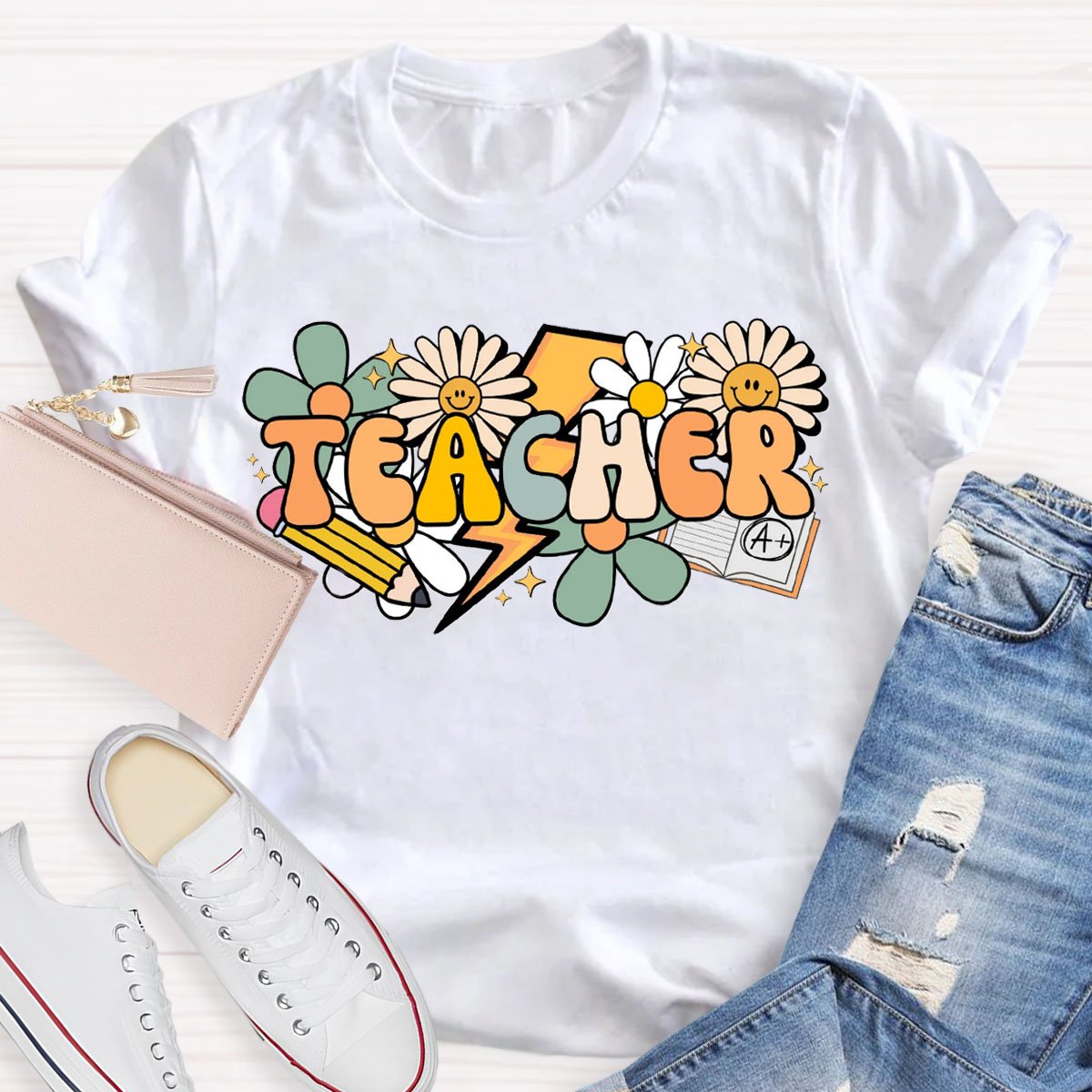 Teacher Sunflowers And Pencil T-Shirt