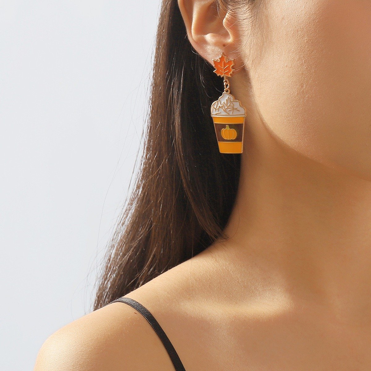 Pumpkin Maple Leaf Halloween Earrings
