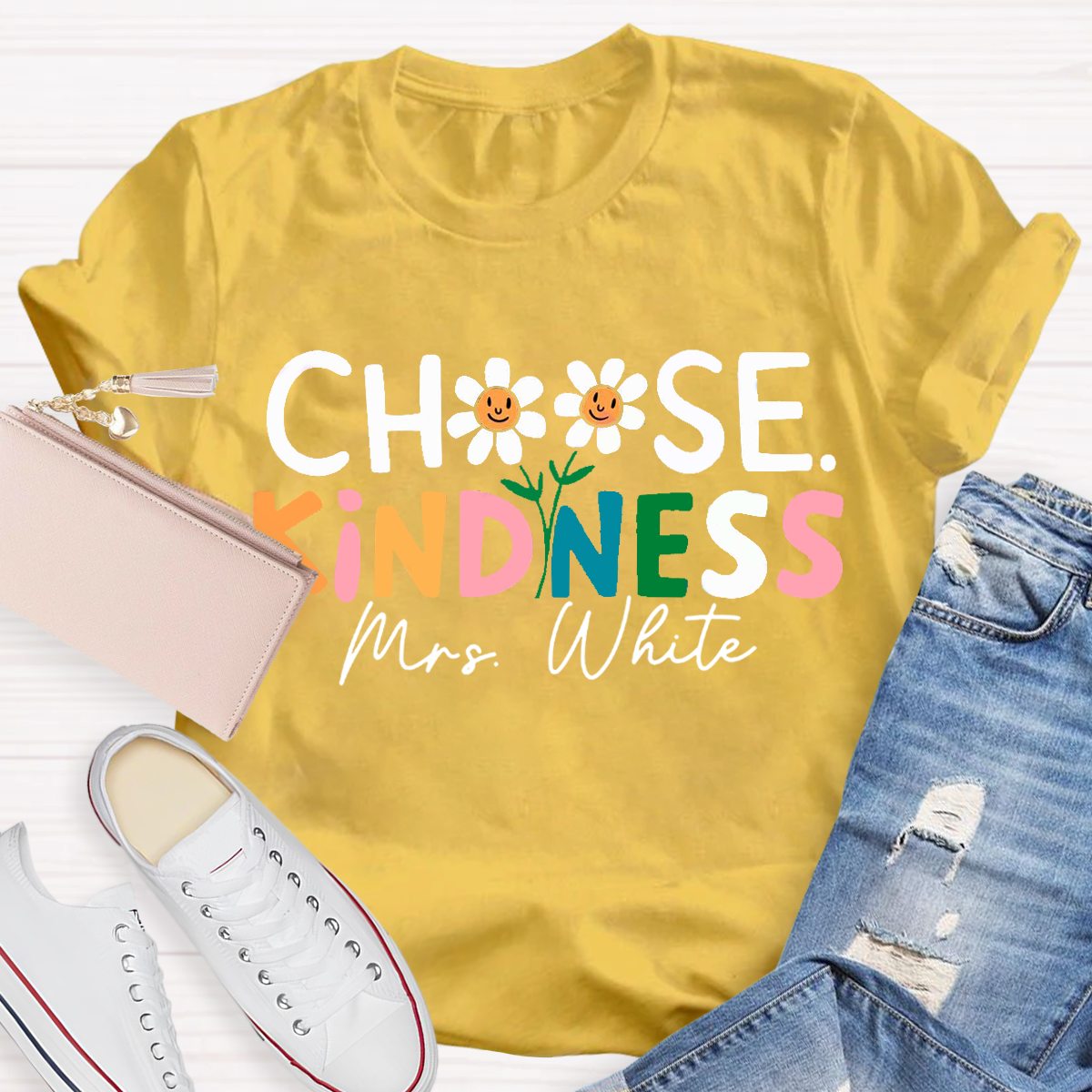 Personalized Your Name Teacher Choose Kindness T-Shirt