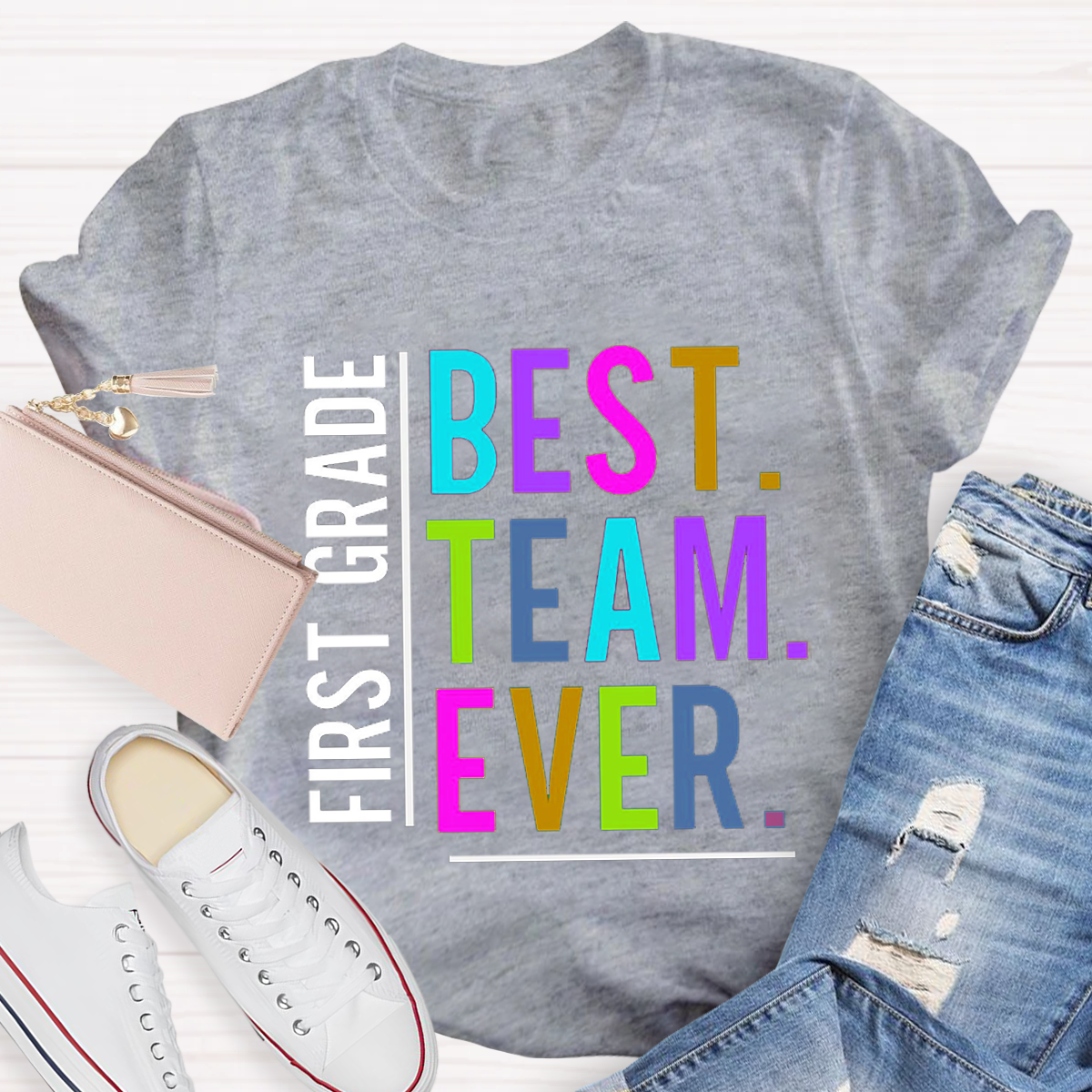 Personalized Grade Best Team Ever Crew Neck Casual T-Shirt