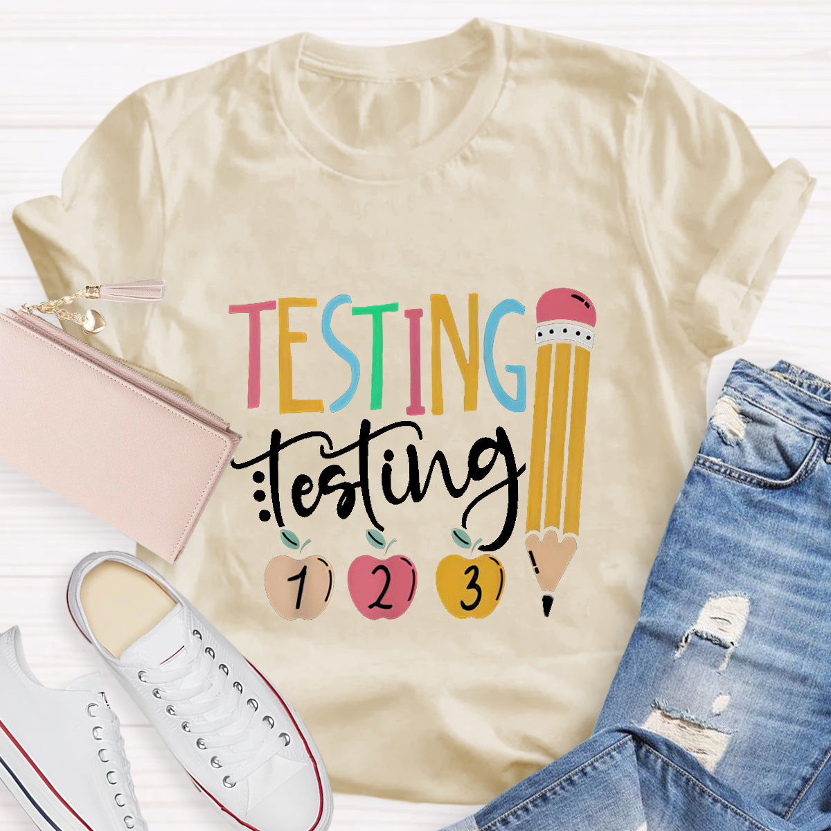 Testing Testing Pencil Teacher T-Shirt