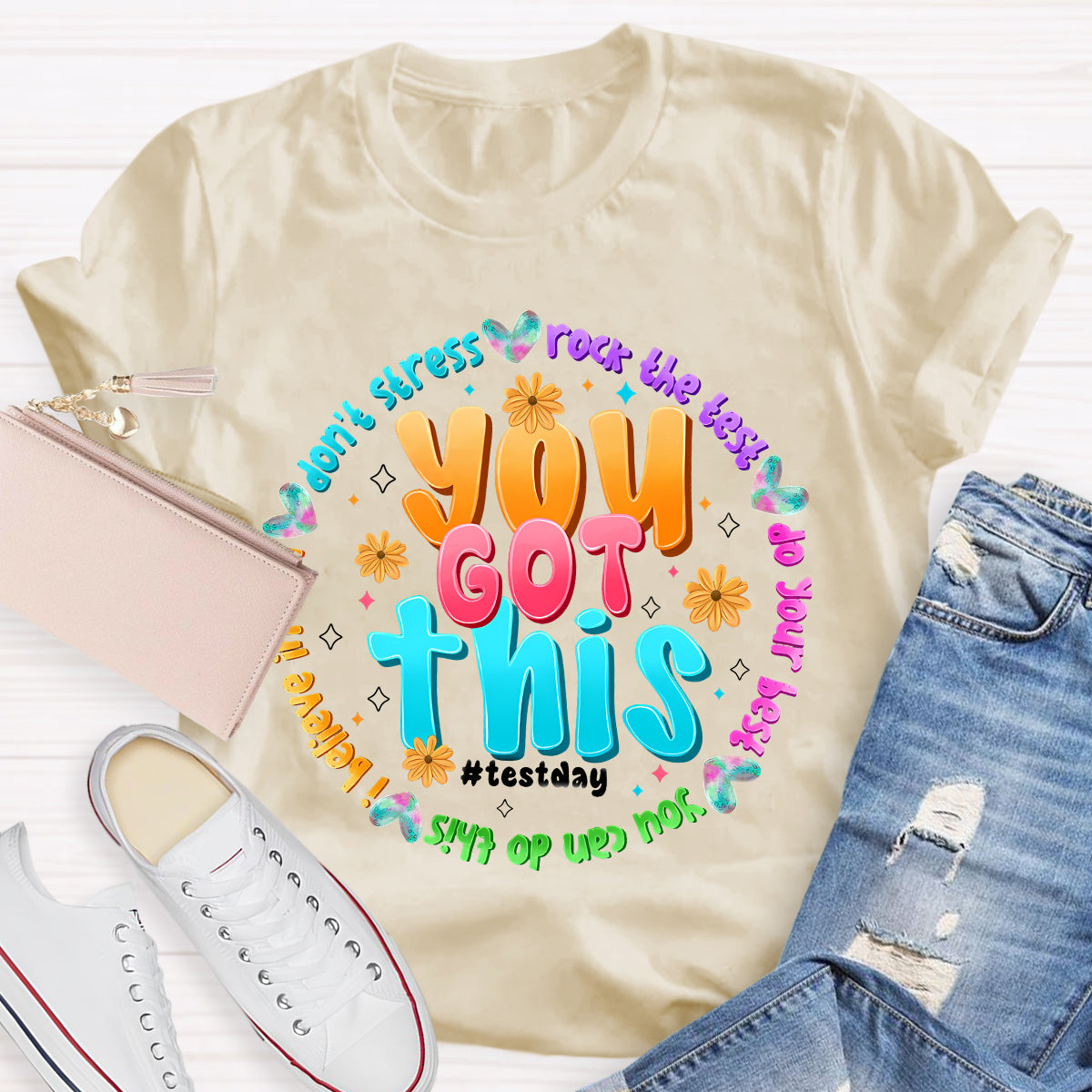 You Got This Test Day Don'T Stress Rock The Test Do Your Best Teacher T-shirt