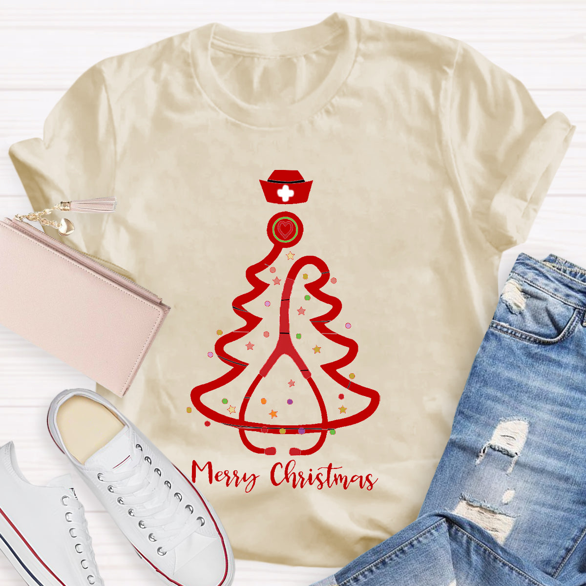 Merry Christmas School Nurse T-shirt
