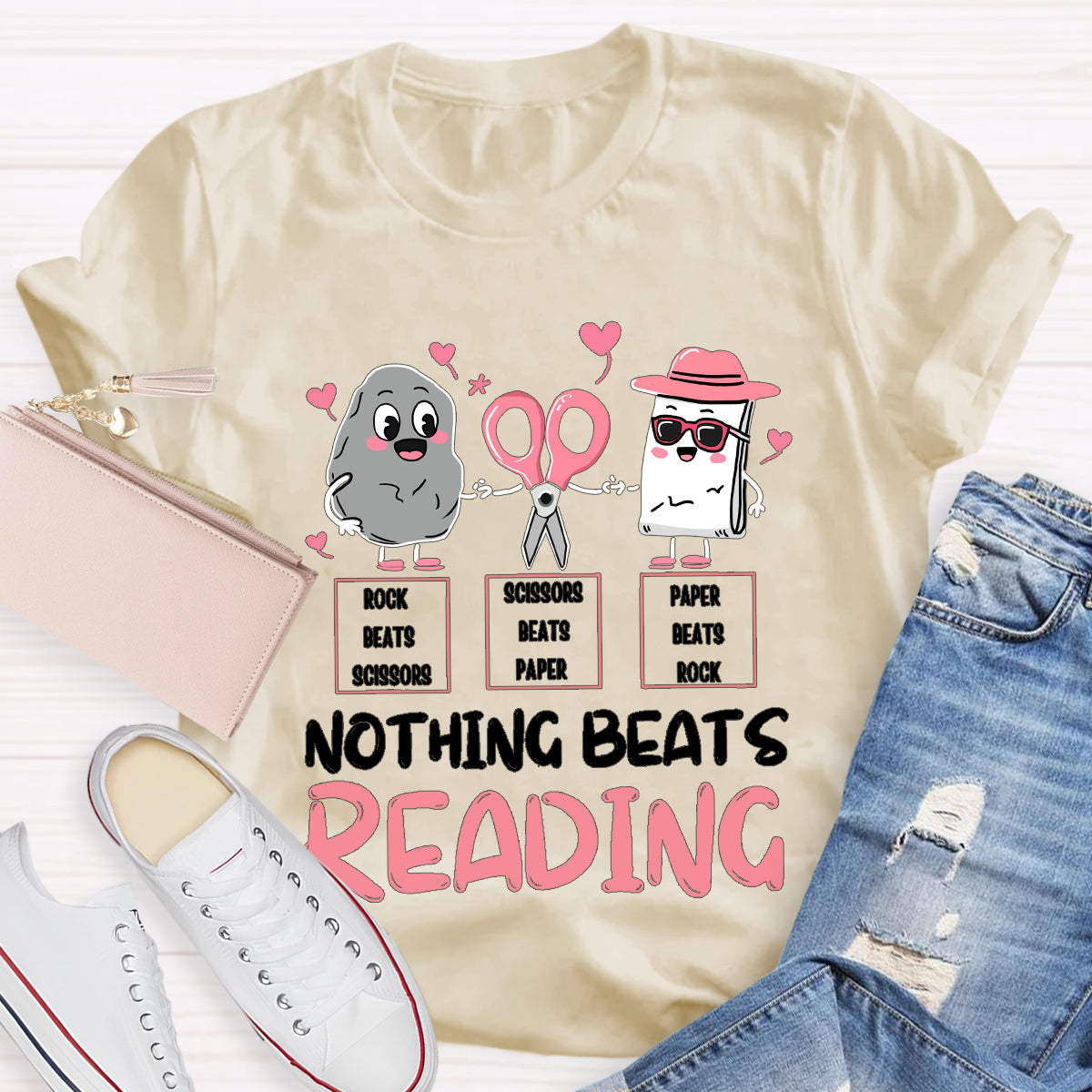 Nothing Beats Reading Teacher T-Shirt