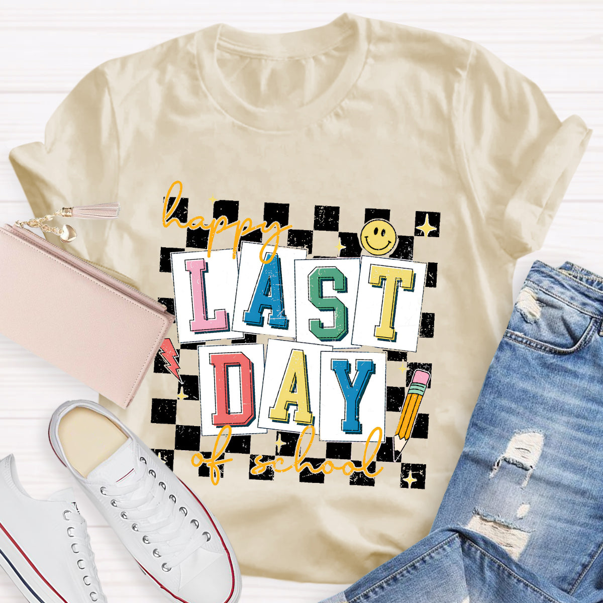 Happy Last Day Of School Smile Teacher T-Shirt