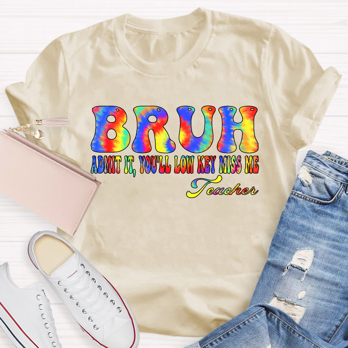 Bruh Admit It You All Low Key Miss Me Teacher T-Shirt