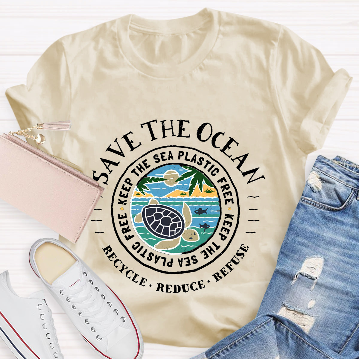 Save The Ocean Keep The Sea Plastic Free T-Shirt