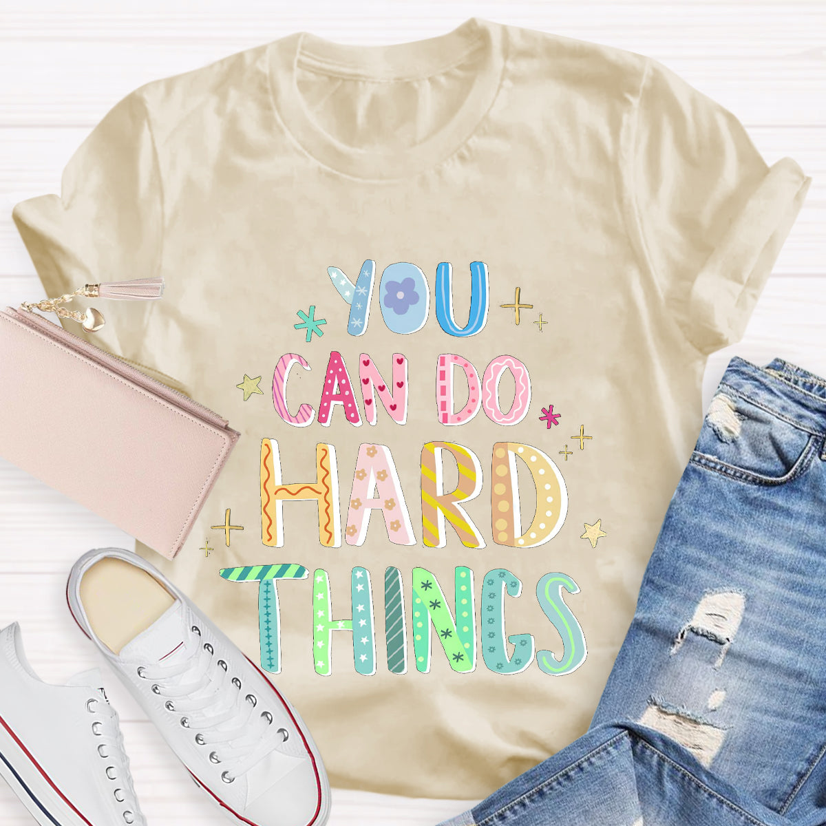 You Can Do Hard Things Motivational Language T-Shirt