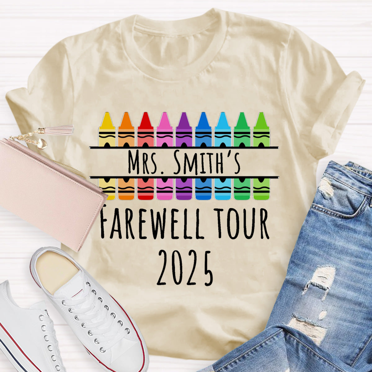 Personalized Name And Year Farewell Tour Teacher T-Shirt