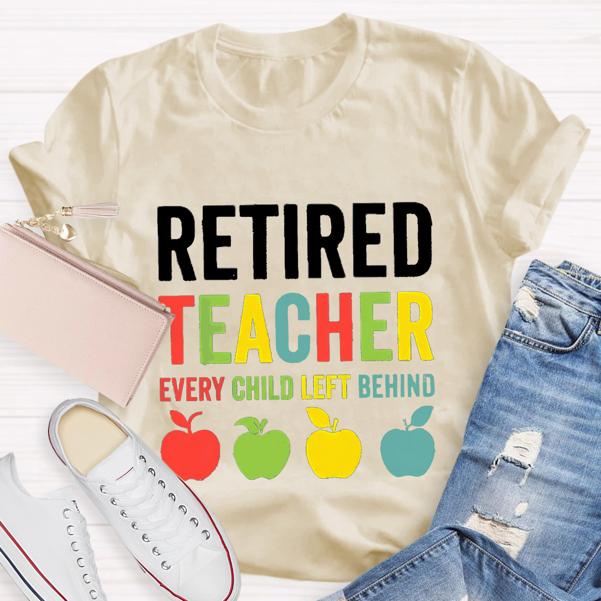 Retired Teacher Apple Teacher T-Shirt