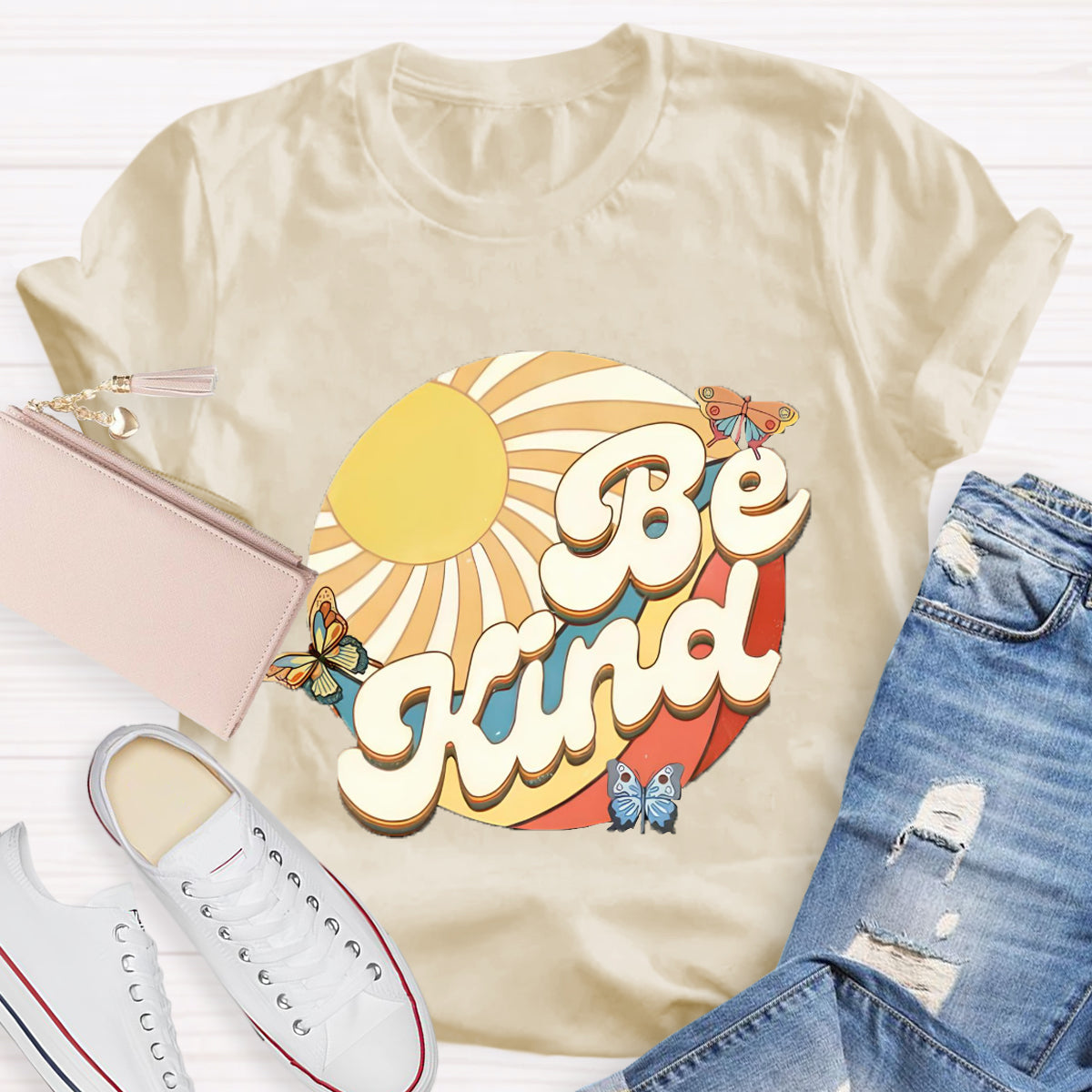 Be Kind Sunshine Butterfly Teacher T-Shirt