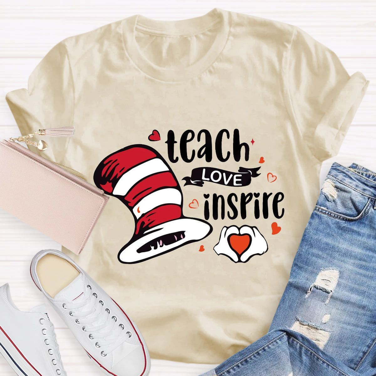 Teach Love Inspire Children's Books Teacher T-Shirt