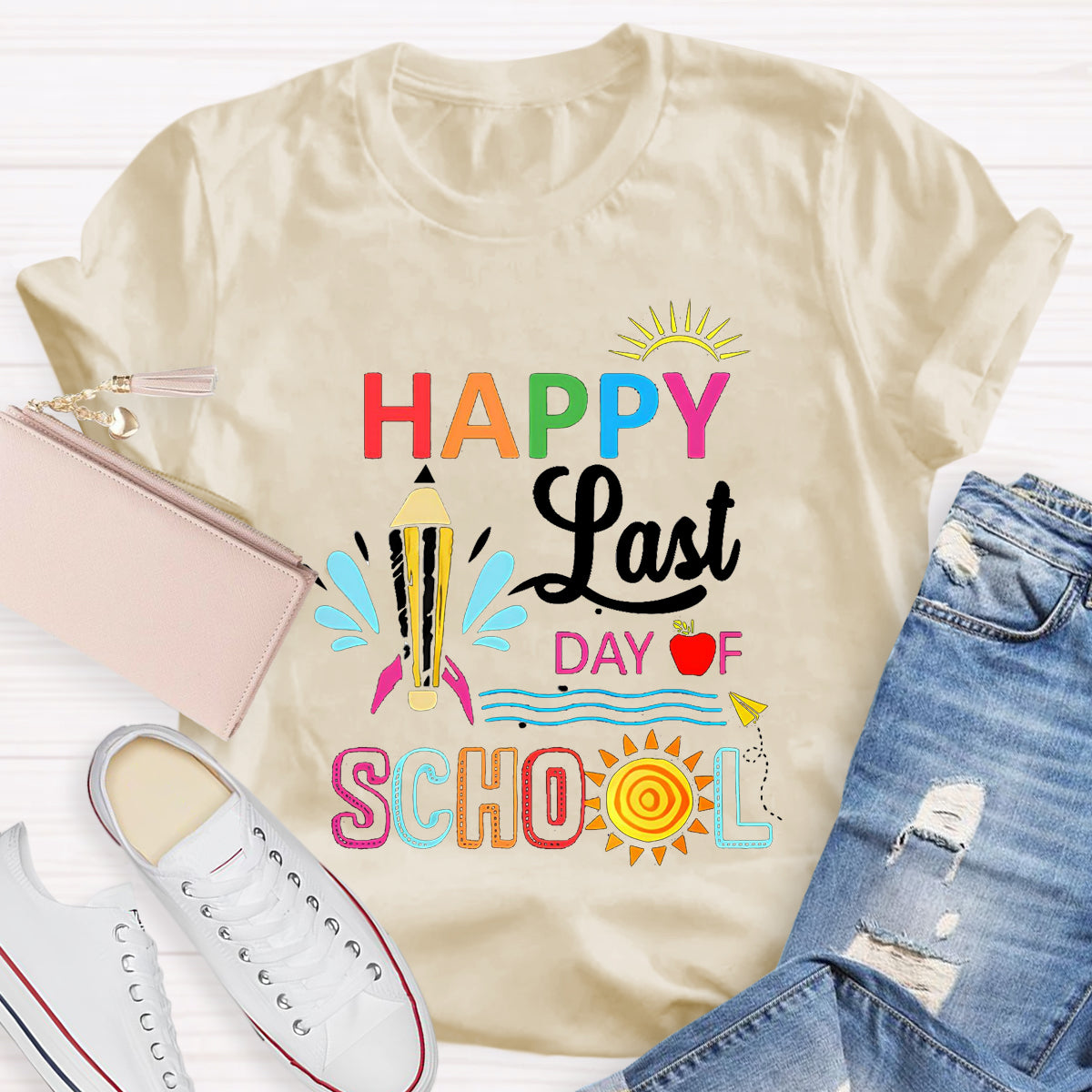 Sunshine Happy Last Dy Of School Teacher T-Shirt