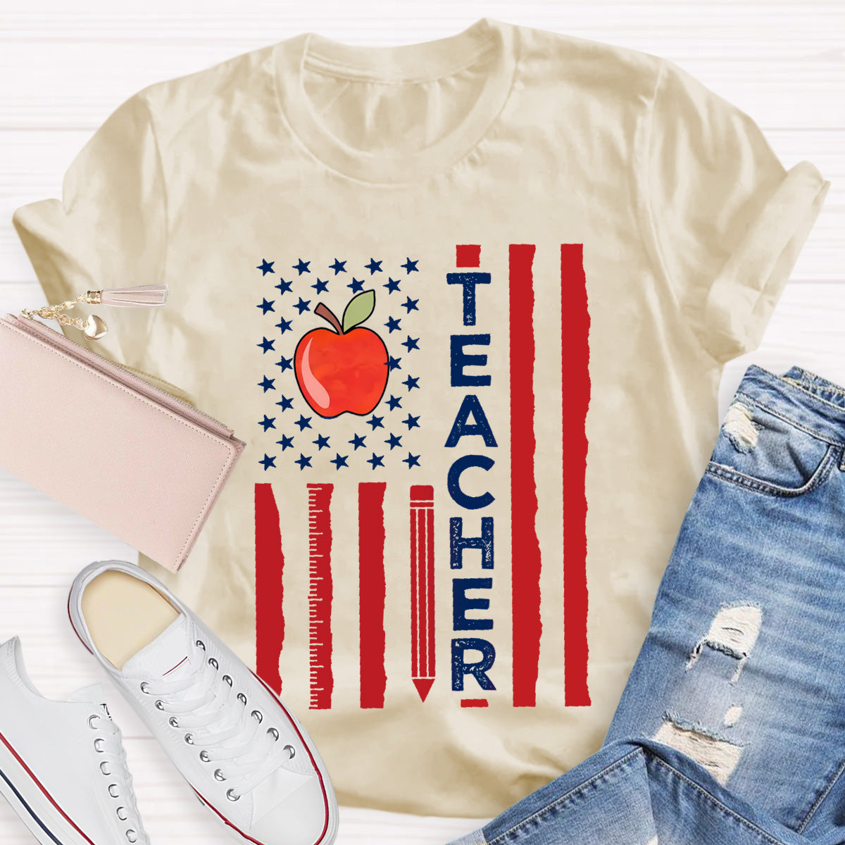 Teacher Apple Star Teacher T-Shirt