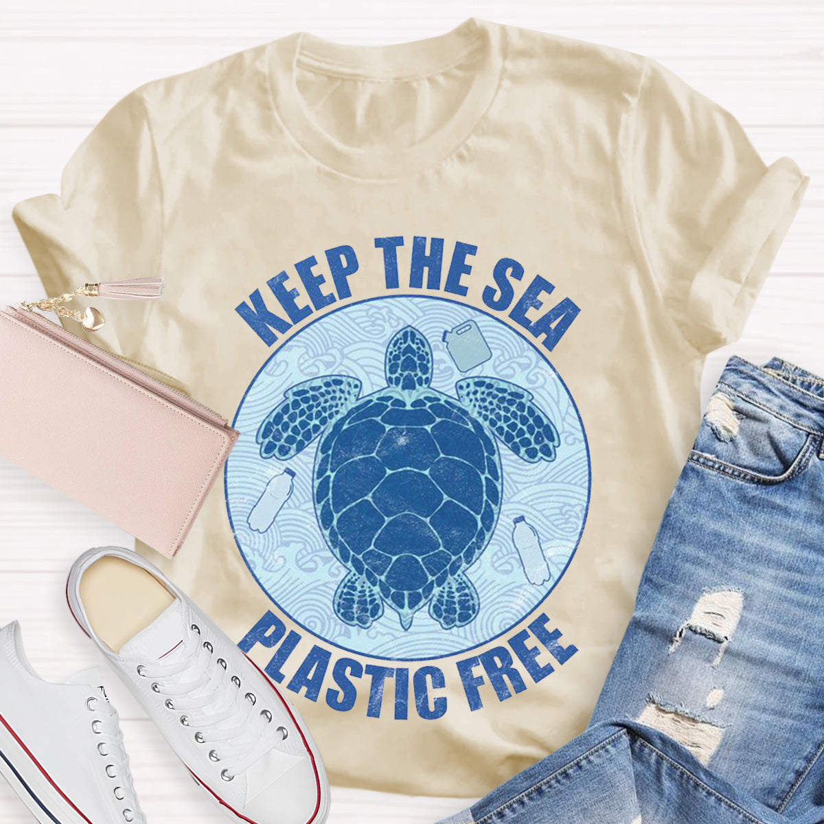 Keep Sea and Plastic Free Teacher T-Shirt