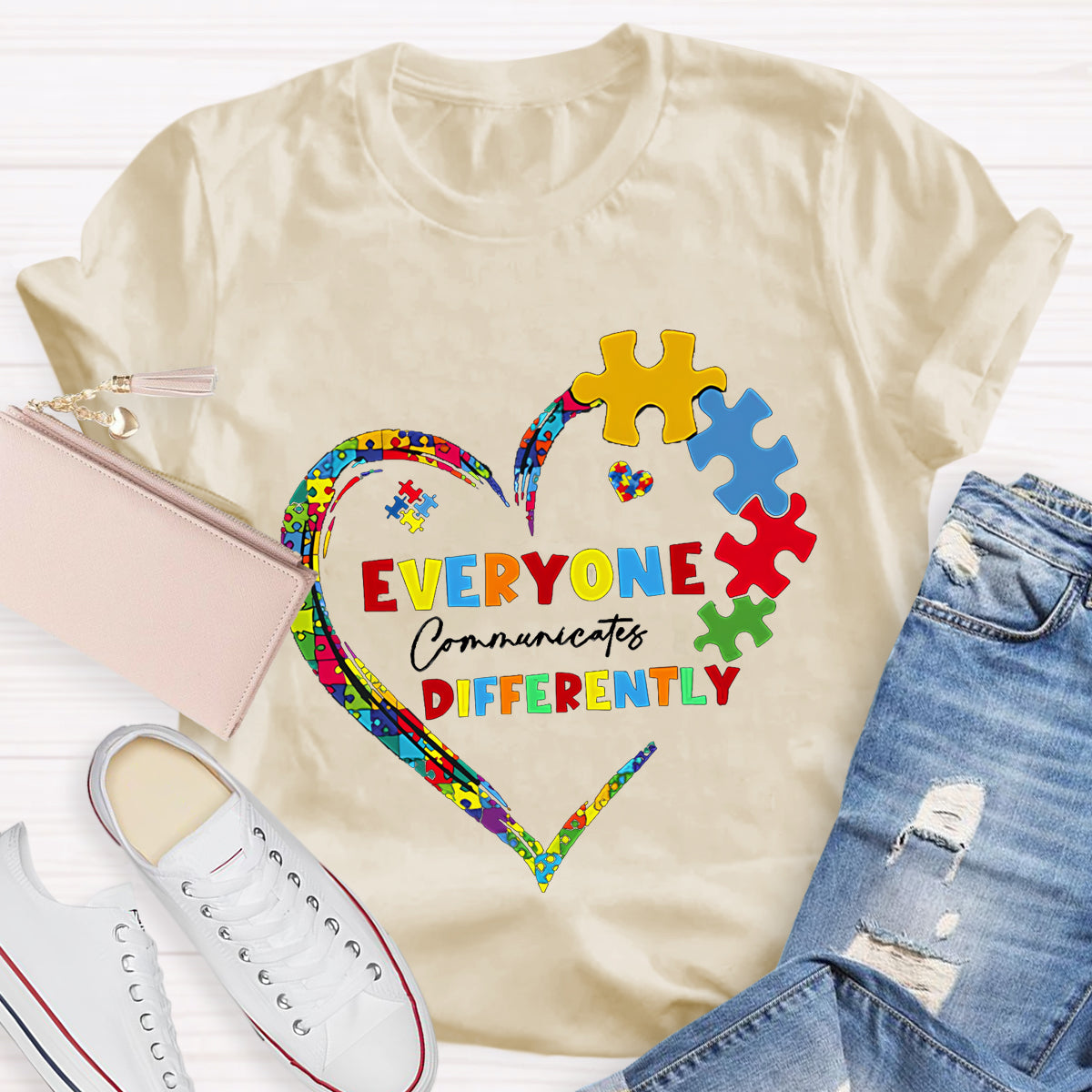Everyone Communicates Differently Teacher T-Shirt