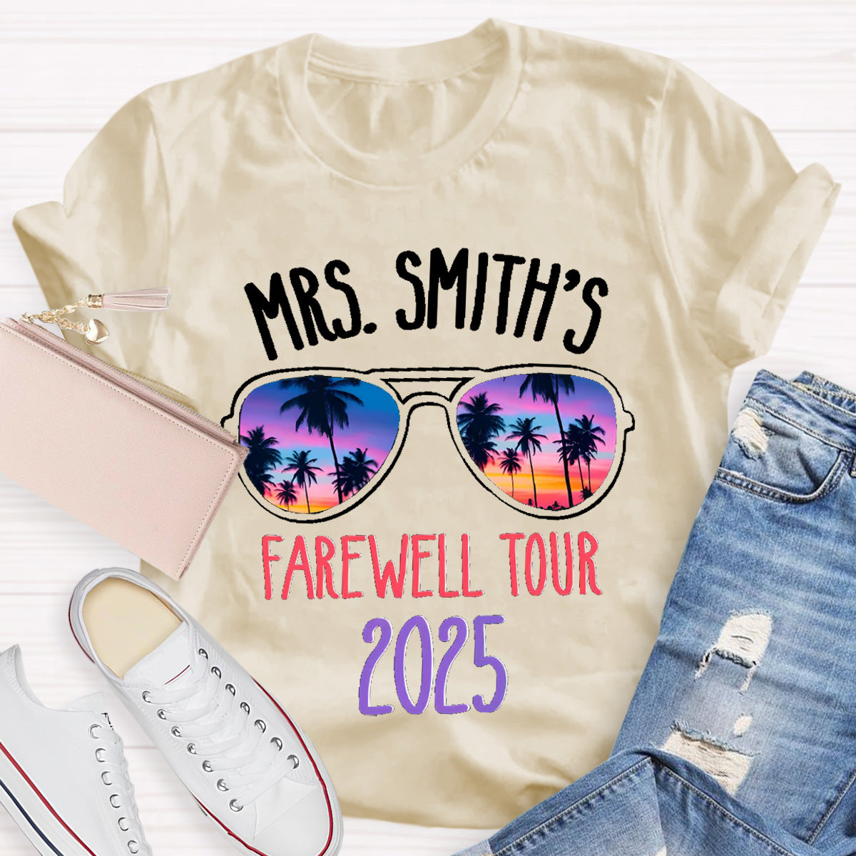Personalized Name Farewell Tour Retirement Teacher T-Shirt