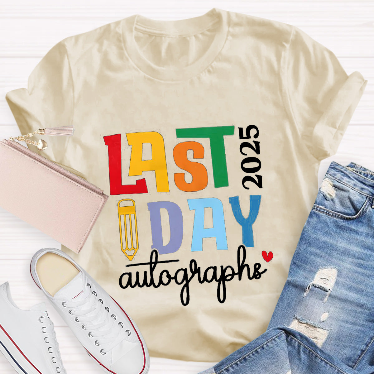 Personalized Year Last Day Pencil  Teacher T-Shirt