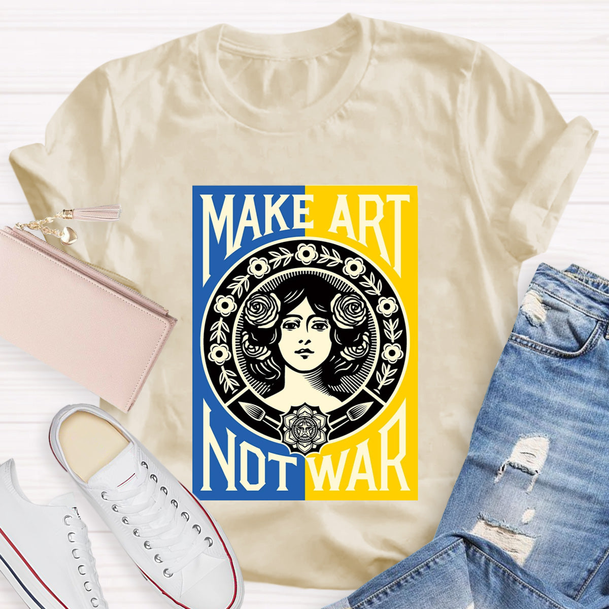 Make Art Not War Teacher T-Shirt