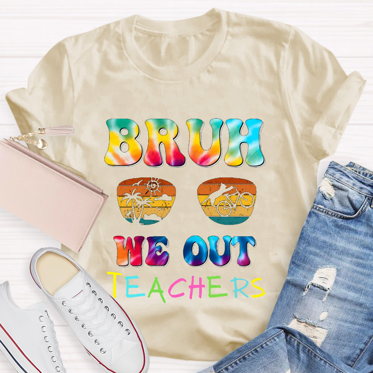 Bruh We Out Sunny Teacher T-Shirt