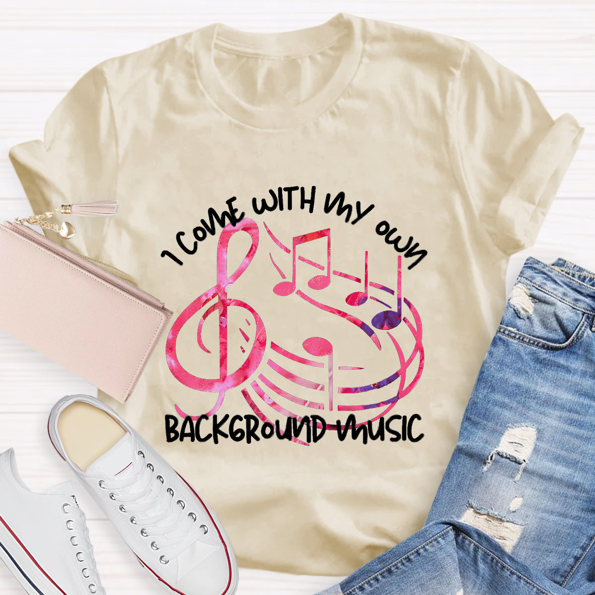I Come With My own Background Music Teacher T-Shirt