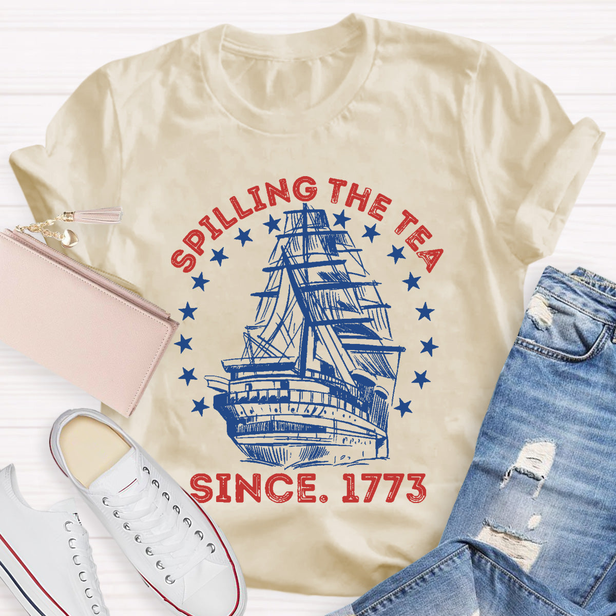 Spilling The Tea Since 1773 Teacher T-Shirt