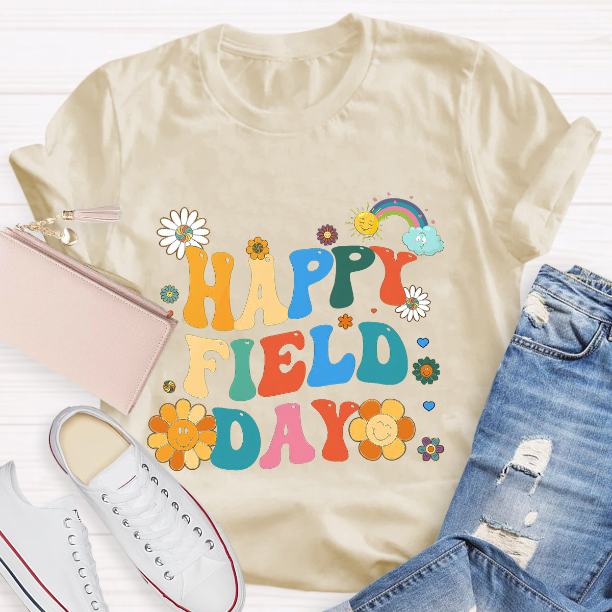Happy Field Day Flower Teacher T-Shirt