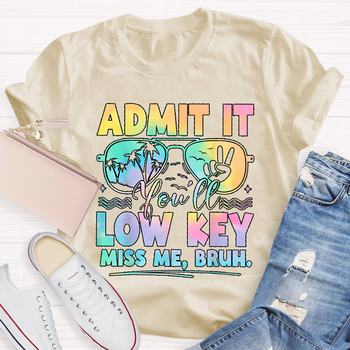 Low Key Miss Me Bruh Teacher T-Shirt