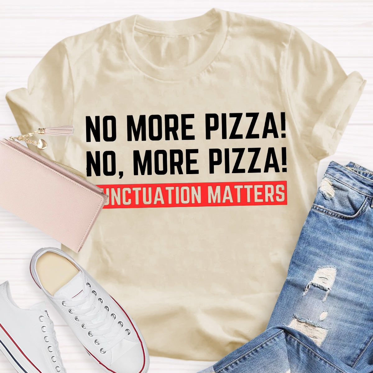 No More Pizza Red Slogan Teacher T-Shirt