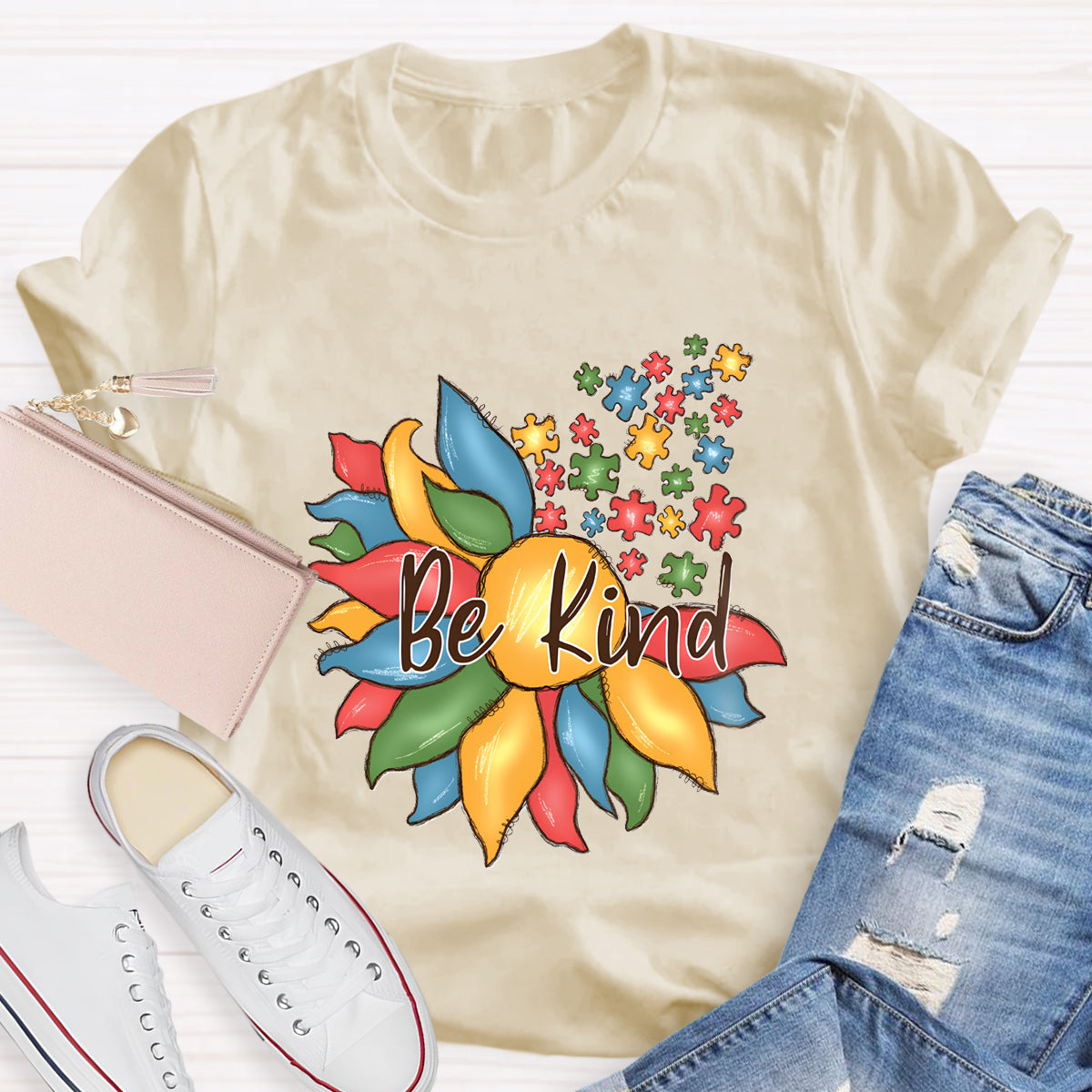 Be Kind Autism Floral T-Shirt